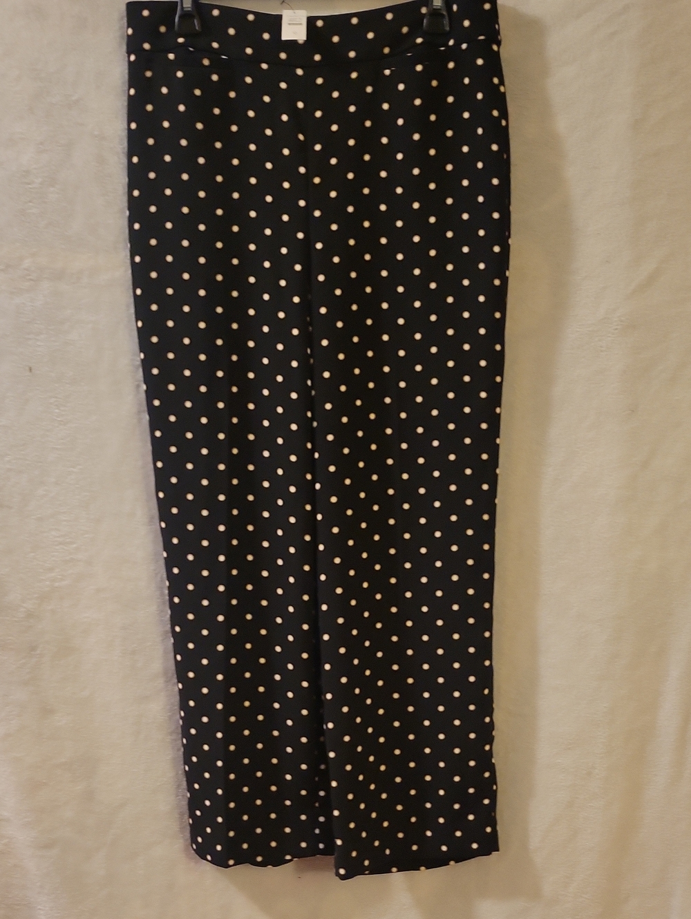 Talbots Black Wide-Leg Polka Dot Pants